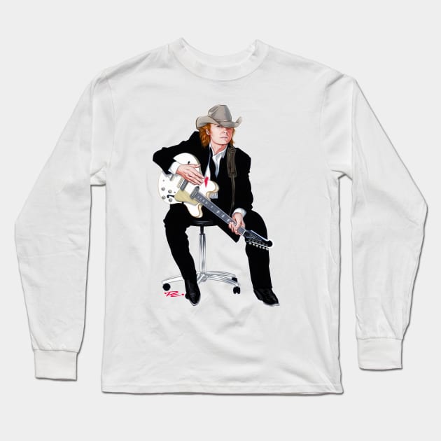 Dwight Yoakam - An illustration by Paul Cemmick Long Sleeve T-Shirt by PLAYDIGITAL2020